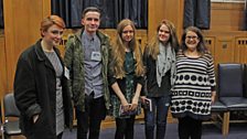 Naomi meets students attending the Bookclub recording