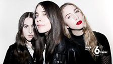 Haim backstage at the 6 Music Festival 28th Feb 2014