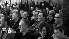 The audience enjoying Adam Buxton on the Talking Heads stage