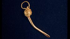 Ear spoon with filigree terminal and suspension ring, 10th century. Gedehaven, south-west Zealand, Denmark