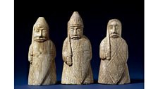 The Lewis Chessmen, berserkers. Late 12th century, Uig, Lewis, Scotland