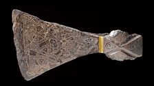 Silver-inlaid axehead in the Mammen style, AD 900s. Bjerringhøj, Mammen, Jutland, Denmark