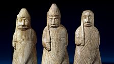 The Lewis Chessmen, berserkers. Late 12th century, Uig, Lewis, Scotland