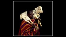 Pilai with a goat in Kenya