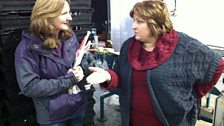 'High Priestess of Rhubarb' Janet Oldroyd shows Caz around the factory floor