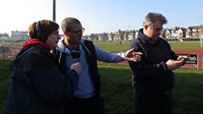 Clue two was with our own Nick Conrad at Great Yarmouth Town FC's ground, seen here with the town's MP Brandon Lewis