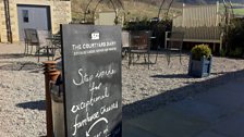 Somewhere to sit and sample your cheeses from the Courtyard Dairy