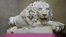 Benaglia and Rinaldi: Pair of reclining lions (detail)