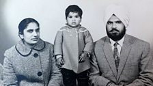 Gunwant Grewal with her husband and daughter Shabnam