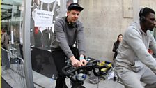 Professor Green gets on his bike