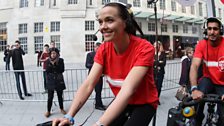 Victoria Pendleton brings the Olympic strength!