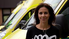 Julia Bradbury at East Midlands Major Trauma Centre, Nottingham