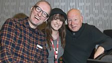 Neil Innes, Adrian Edmondson and very smiley producer, Laura Baron