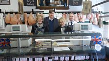 The judges hard at work in Edge and Son Butchers