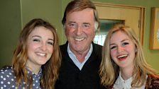 Sir Terry Wogan with new country music duo Ward Thomas.