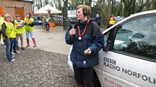 Kirsteen arrives at the Sport Relief Mile event in Reepham