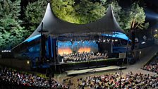 Simon Rattle conducting Beethoven's Ninth Symphony at Waldbühne, Berlin.