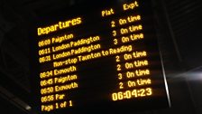 Departure board at Newton Abbot