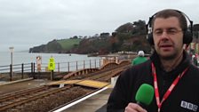 Matt presents Good Morning Devon from the platform at Dawlish