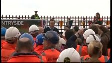 David Cameron addresses rail workers