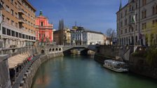 The river in Ljubljana.