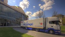 The ˿ Philharmonic truck in Budapest.