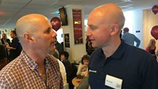 Chatting in the Wyvern Theatre foyer