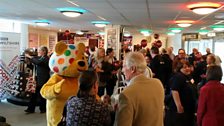 The crowds in the Wyvern Theatre foyer