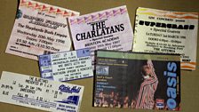 A selection of Britpop gig tickets