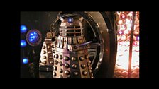 A Dalek in action.