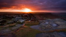 Sunrise over a grit stone edge