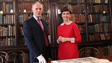 Marie-Louise Muir with librarian John Killen at The Governors’ Room