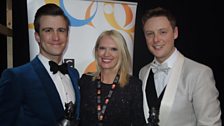 Anneka with Gavin Creel and Stephen Ashfield from The Book of Mormon