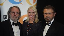 Anneka with Abba's Benny Andersson and Bjorn Ulvaeus