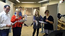 (L-R) Jeremy Front, Carolyn Pickles, Stephen Ashfield, Georgie Fuller and Tish Watts (Rebecca Front)