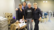 (L-R) Rebecca & Jeremy Front, Sean Murray and Clare Balding break from recording Annabel de Lacy