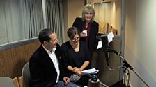 Joanna Lumley with Jeremy & Rebecca Front on-board the flight to New York...