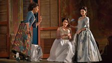 Danielle de Niese as Despina, Susanna Phillips as Fiordiligi, and Isabel Leonard as Dorabella in Mozart's "Così fan tutte."