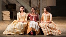 Isabel Leonard as Dorabella, Danielle de Niese as Despina, and Susanna Phillips as Fiordiligi in Mozart's "Così fan tutte.