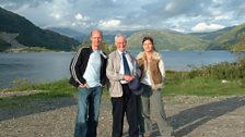 Presenter Robbie Shepherd with Donald Shaw and Karen Matheson