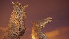 The Kelpies after dark