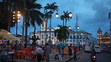 Salvador at dusk - in the Pelourinho in Salvador de Bahia