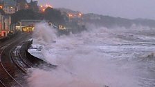 Dawlish Station swamped by storms