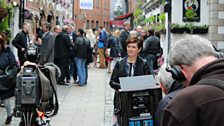 Filming in the Cathedral Quarter