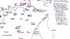 Map of animal-themed code names for German WW2 'Himmelbett' radar stations plus of German fighter-bombers