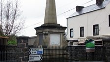 The monument in Doagh to inventor John Rowan