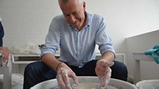 John Wilson throwing a pot in Edmund de Waal's studio