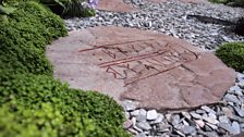 Detail view of rune stepping stones