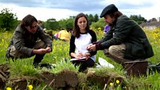 Tony and Neil look at some finds during the Big Community Dig