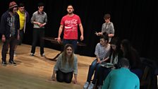 Drama students at SERC Bangor rehearse a scene from The Crucible